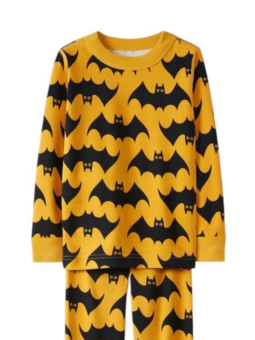Kids Yellow Bat-Print Hanna Andersson Pajama Top | size 8